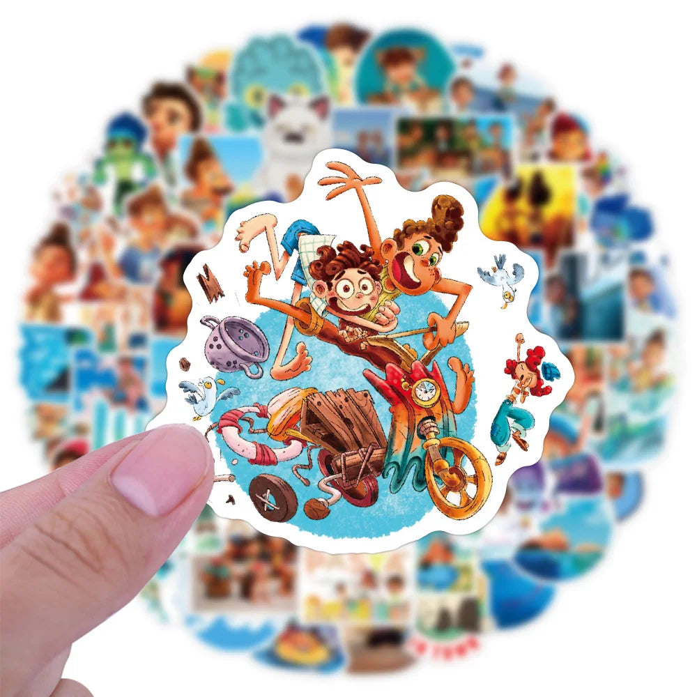 10/30/50/100PCS Disney Movie Luca Stickers Cute Cartoon Decals DIY Skateboard Guitar Bike Car Waterproof Graffiti Sticker Packs